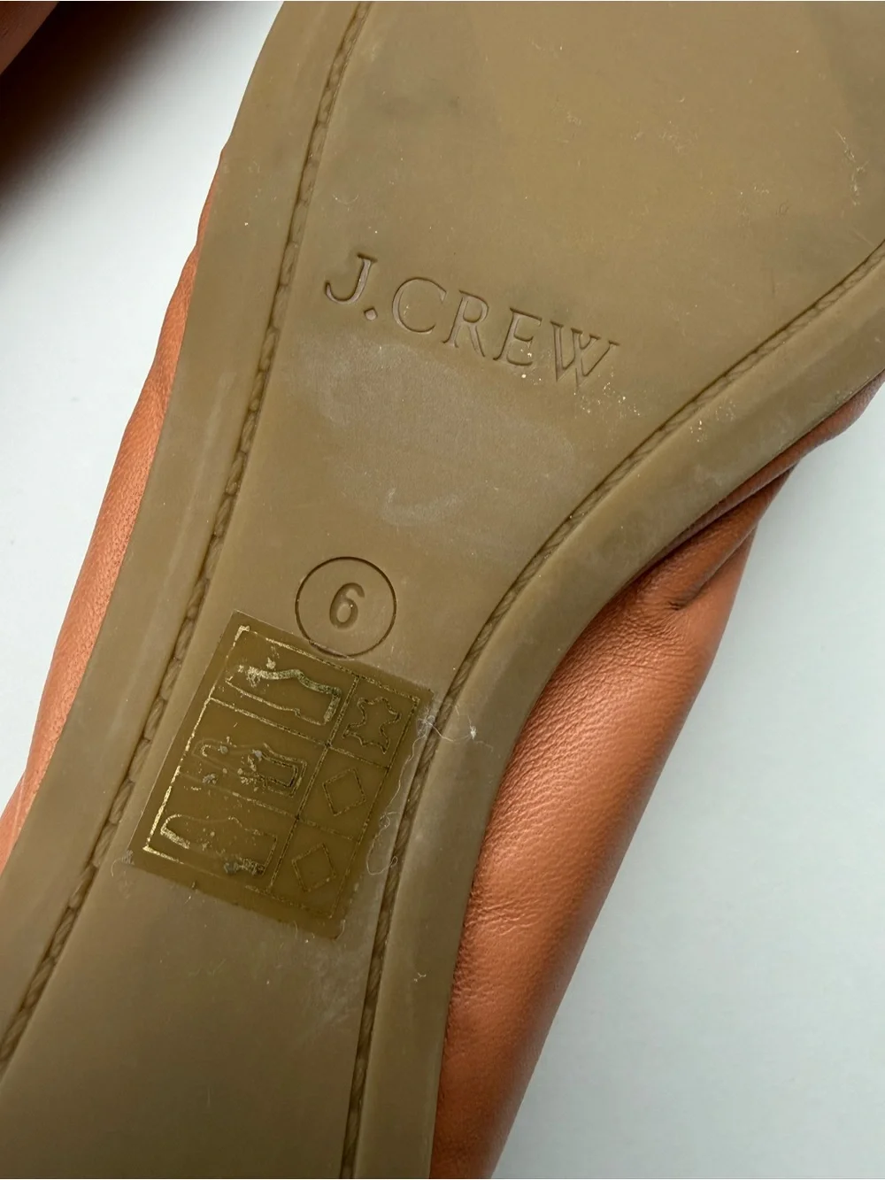 J. CREW CeCe Pinky Tan Leather Ballet Flat